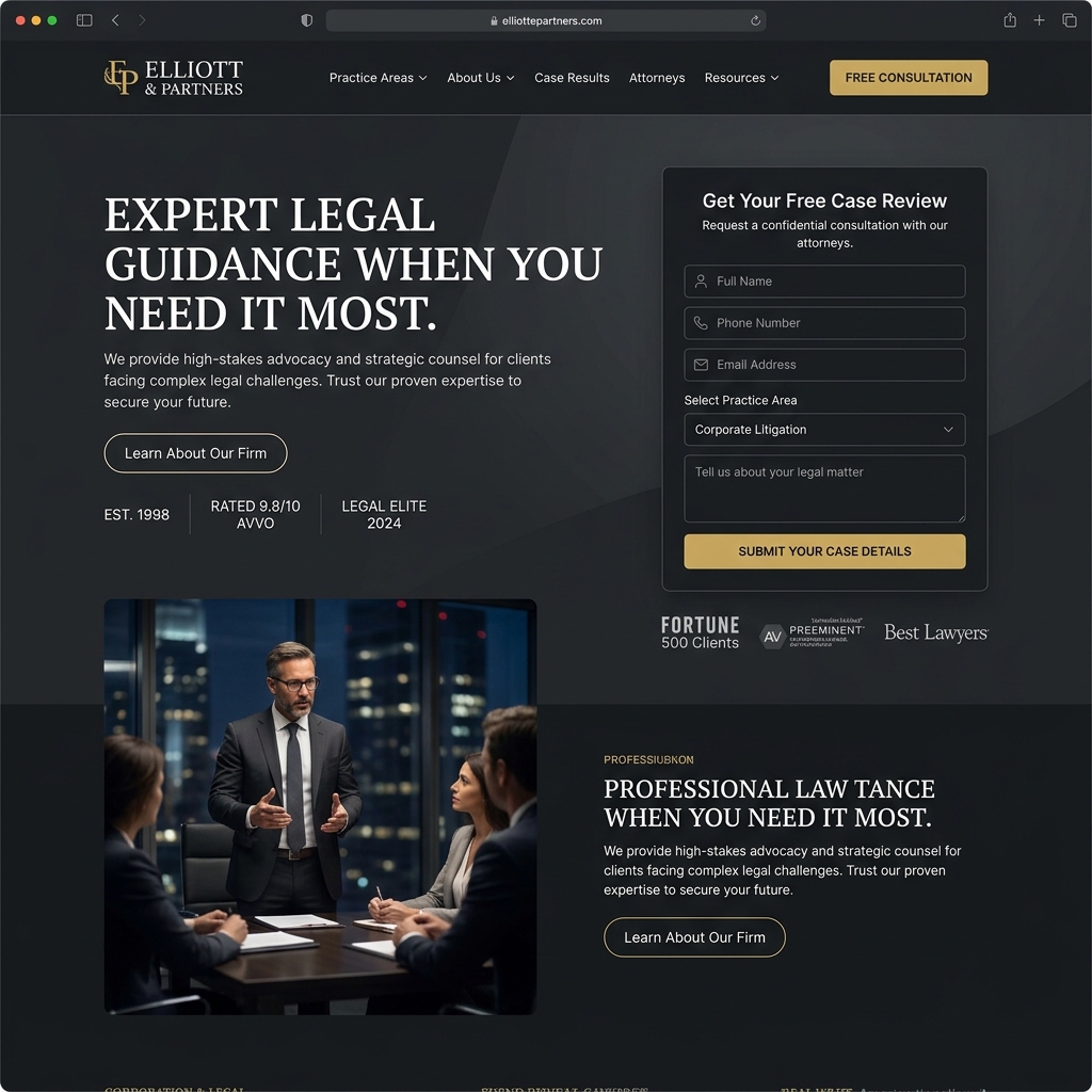 Professional Services Website Layout