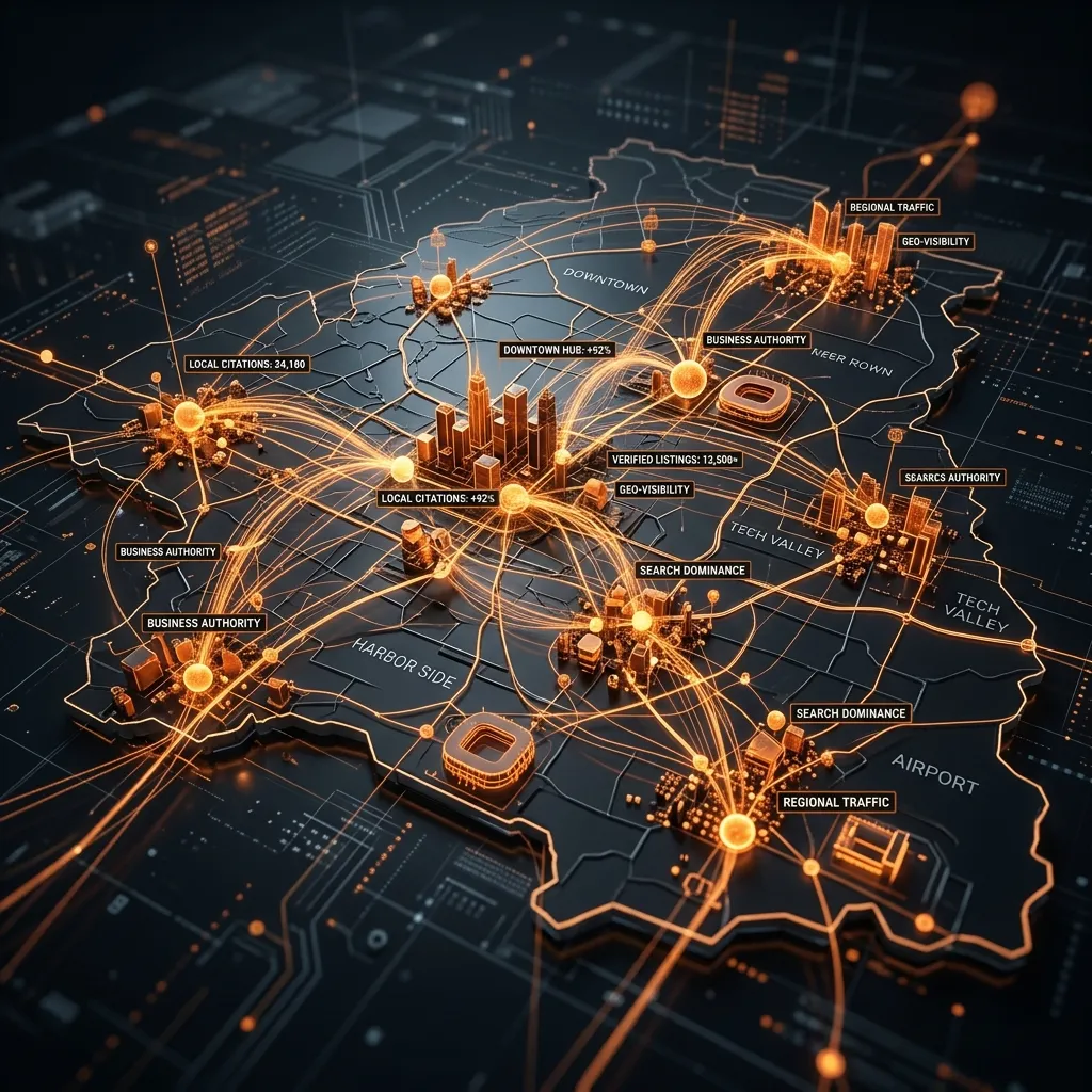 Map visualization of local geographic authority