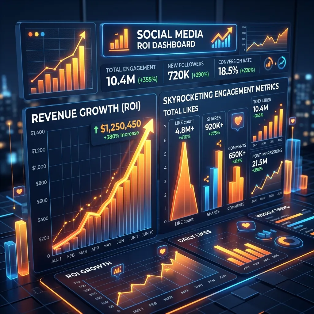 Rising conversion and ROI dashboard