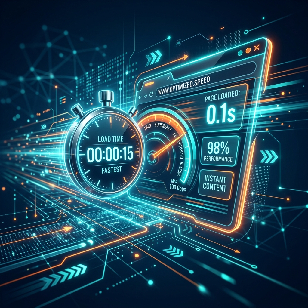 Visualization of fast website load speeds and optimization