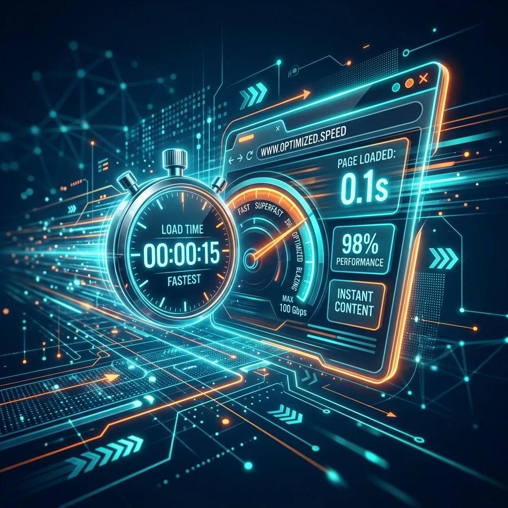 Visualization of fast website load speeds and optimization